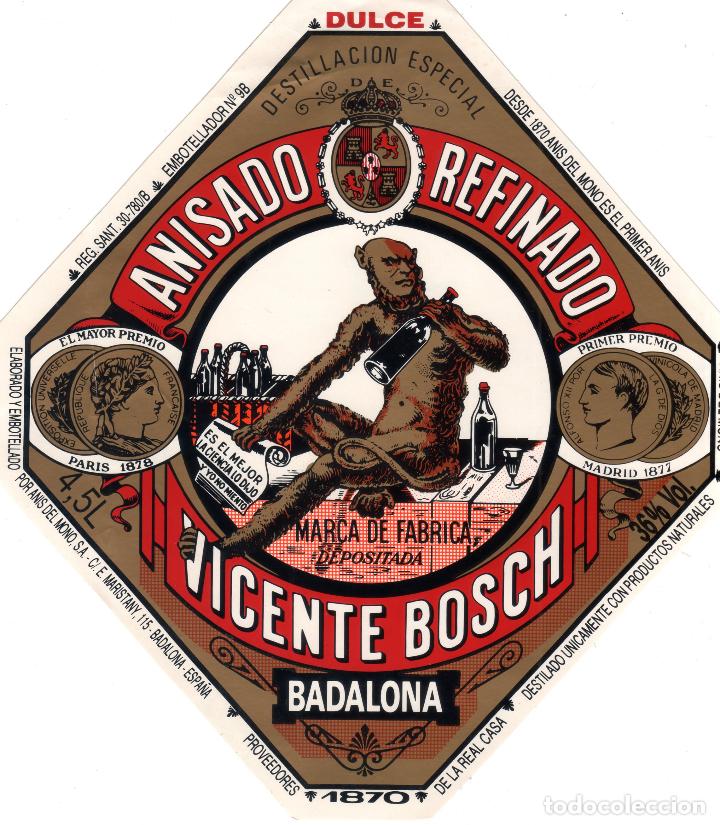 Etiqueta de Anís del mono